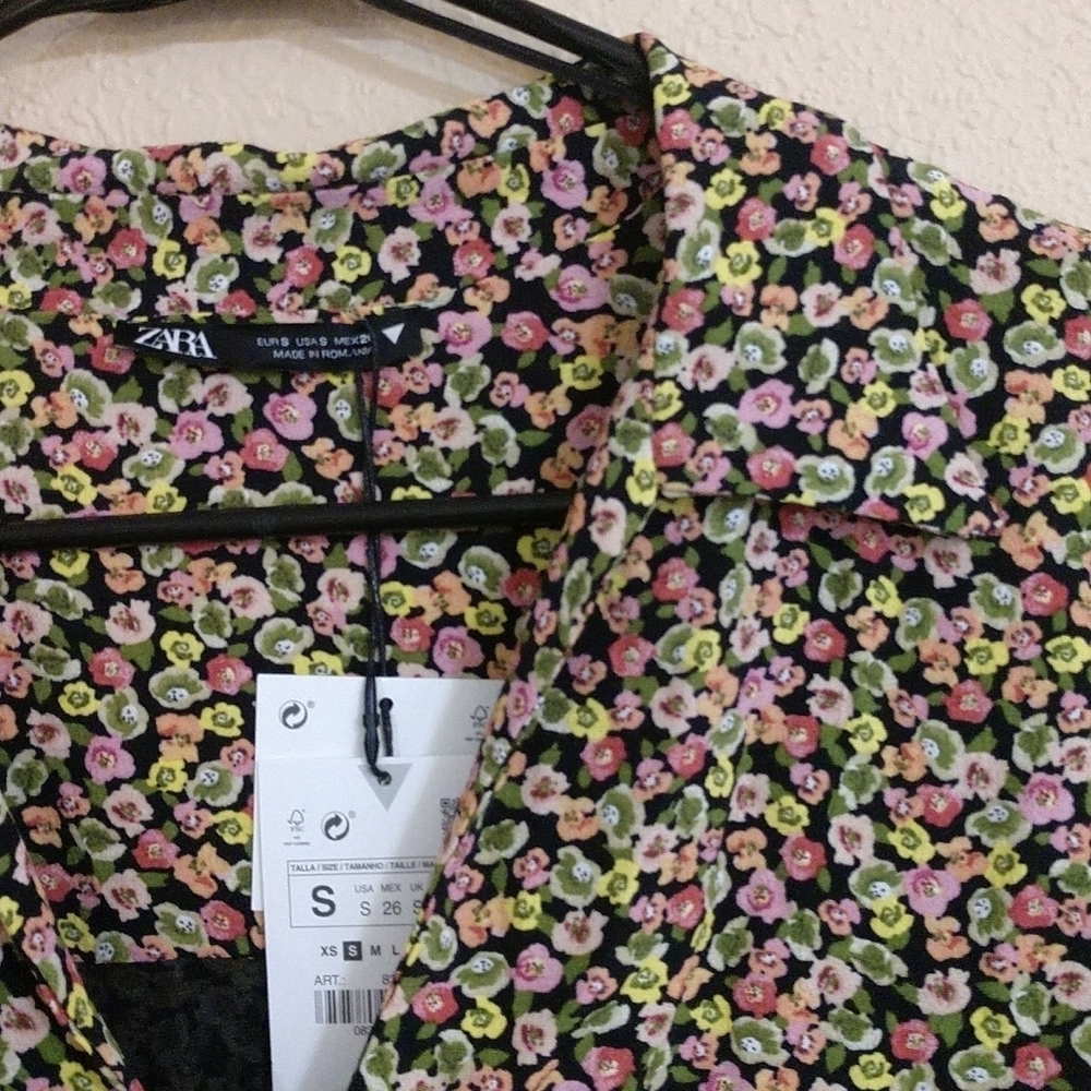 ZARA Multi Color Floral Printed Dress - Picture 3 of 11